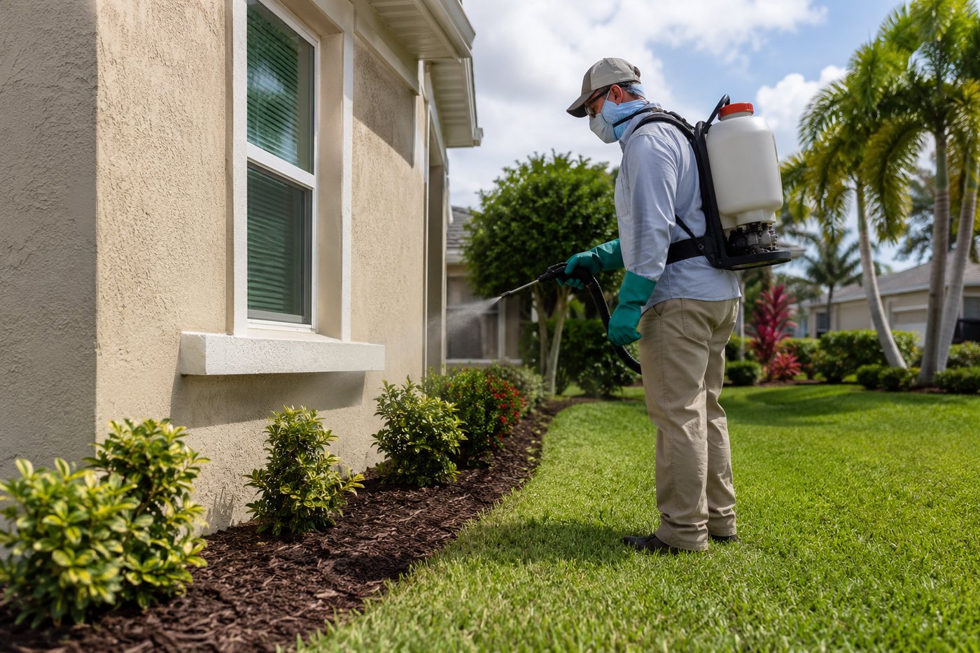 A Polk County street of homes with treated lawns and landscaping