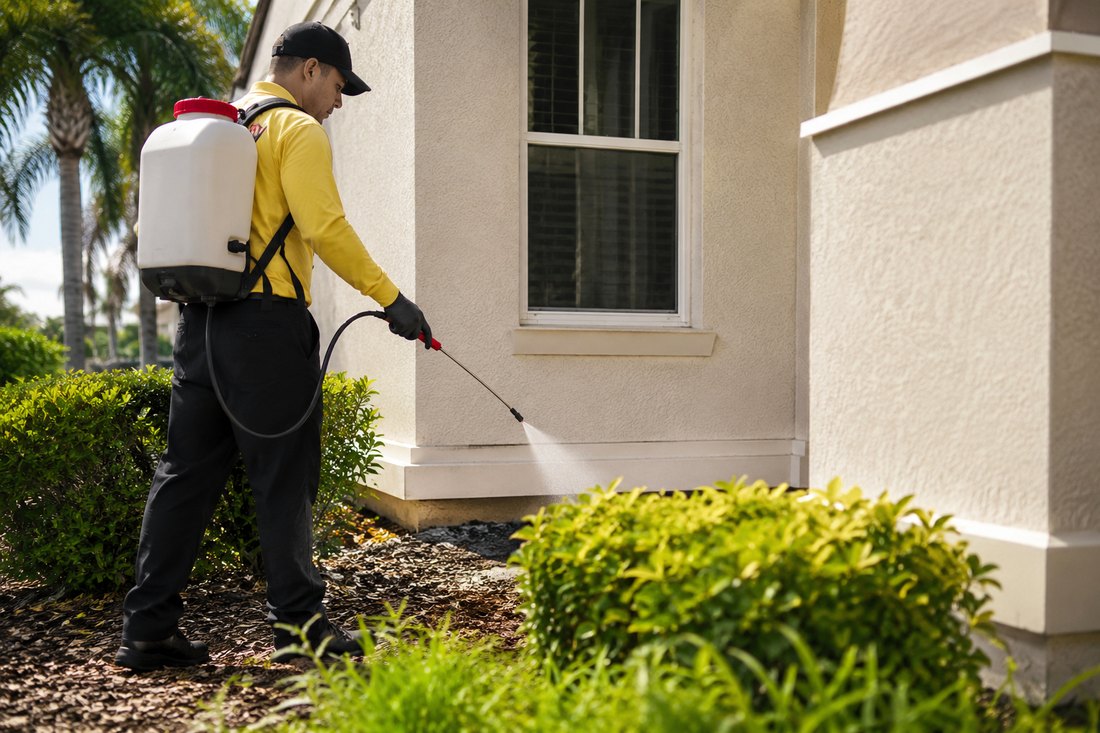 Treating shrubs and beds around a house